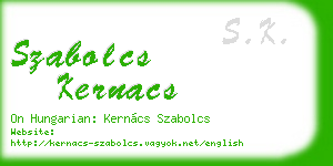 szabolcs kernacs business card