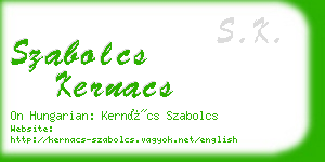 szabolcs kernacs business card